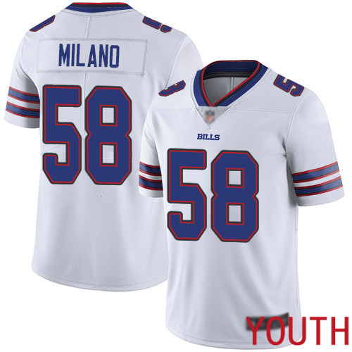 Youth Buffalo Bills 58 Matt Milano White Vapor Untouchable Limited Player NFL Jersey